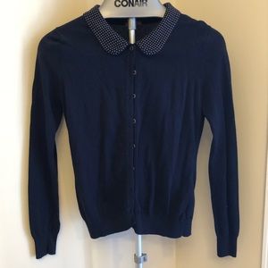 Navy embellished cardigan